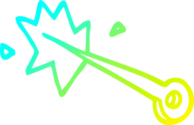 Bir insan tarafından çizilen dikiş iğnesinin soğuk gradyan çizgisi.