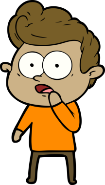 Bir insan tarafından çizilmiş çizgi film bakışlı adam.