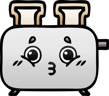 Bir insan tarafından çizilmiş tost makinesinin gölgelenmiş karikatürü.