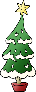 Bir insan tarafından çizilmiş bir karalama Noel ağacı.