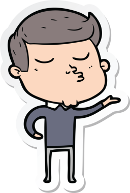 Bir insan tarafından çizilmiş bir çizgi film modelinin çıkartması.