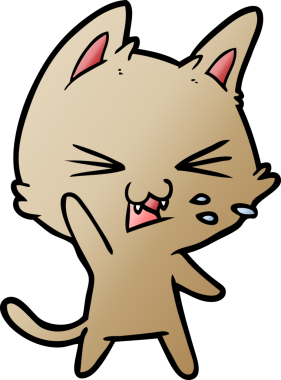 Bir insan tarafından çizilmiş kedi tıslaması.