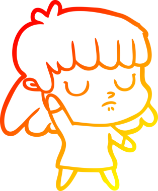 Bir insan tarafından çizilmiş bir çizgi film karakterinin sıcak çizgi çizimi