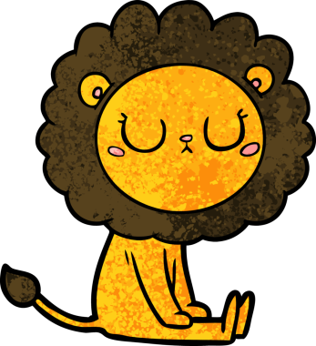 Bir insan tarafından çizilmiş çizgi film aslanı.