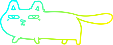 Bir insan tarafından çizilmiş sinsi bir kedinin soğuk çizgi çizimi.