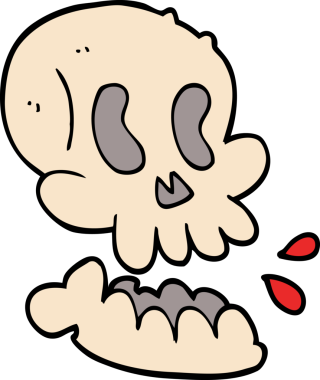 Bir insan tarafından çizilmiş karalama kafatası.