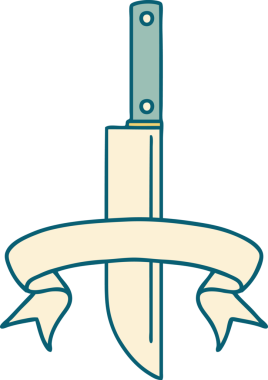 Bir insan tarafından çizilmiş bıçak sancağıyla geleneksel dövme