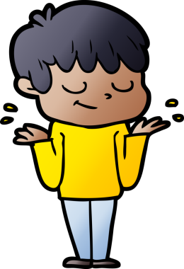 Bir insan tarafından çizilmiş mutlu çocuk çizgi filmi.