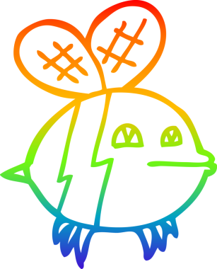 gökkuşağı gradyan çizgi çizimi bir insan tarafından çizilmiş çizgi bir arı