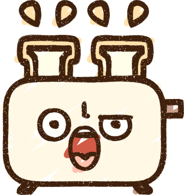 Bir insan tarafından çizilen tost makinesi tebeşiri