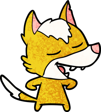 Bir insan tarafından çizilmiş tilki çizgi film karakteri