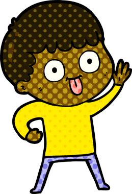 Bir insan tarafından çizilmiş çizgi film adamı.