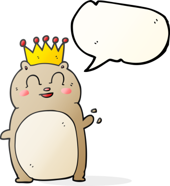 Bir insan tarafından çizilmiş serbest konuşma balonu çizilmiş hamster.