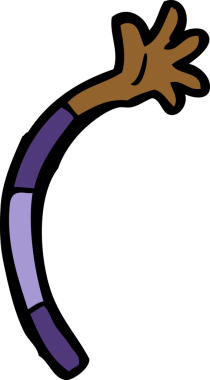 Bir insan tarafından çizilmiş çizgi film kolu