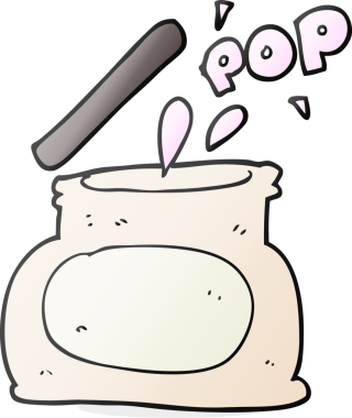 Bir insan tarafından çizilmiş serbest çizim karikatür kavanozu.