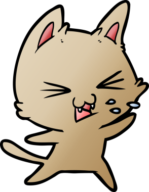 Bir insan tarafından çizilmiş kedi tıslaması.