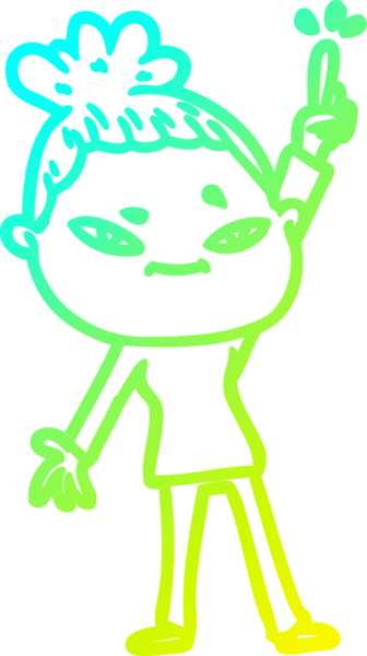 Bir insan tarafından çizilmiş bir karikatür kadın çizimi.