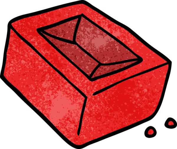 Bir insan tarafından çizilmiş kırmızı bir tuğla karalaması.