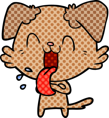 Bir insan tarafından çizilmiş nefes nefese bir köpek.