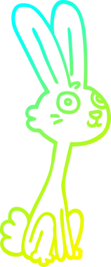 Bir insan tarafından çizilmiş bir çizgi film tavşanı çizimi