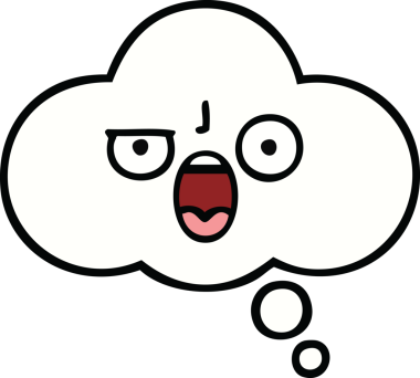 Bir insan tarafından çizilmiş güzel bir düşünce balonu karikatürü.