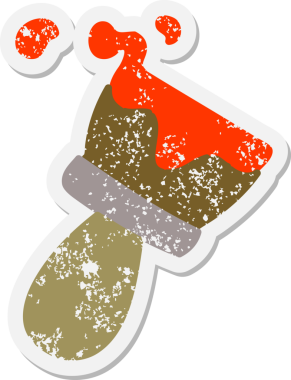 Bir insan tarafından çizilmiş boya grunge etiketli boya fırçası.