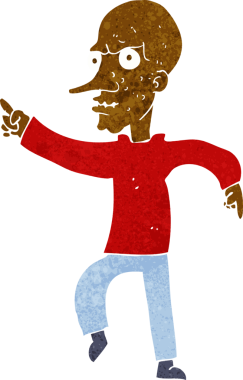 Bir insan tarafından çizilmiş kızgın yaşlı bir adam.