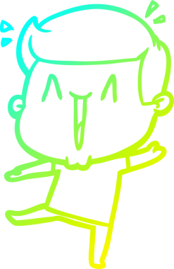 Bir insan tarafından çizilmiş, heyecanlı bir çizgi film çizimi.