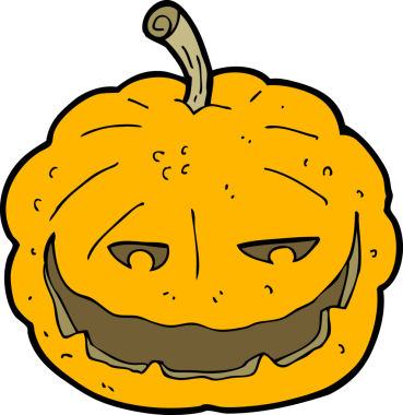 Bir insan tarafından çizilmiş Cadılar Bayramı balkabağı çizgi filmi.