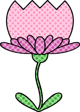 Bir insan tarafından çizilmiş bir çiçeğin karikatürü.