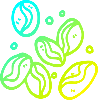 Bir insanın çizdiği kahve çekirdeğinin soğuk gradyan çizgisi.