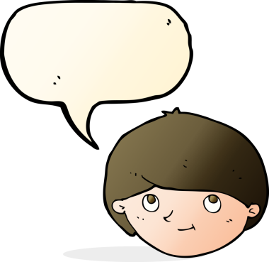 Bir insan tarafından çizilmiş konuşma balonlu mutlu adam çizgi filmi.