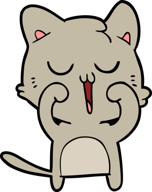 Bir insan tarafından çizilmiş çizgi film kedisi.