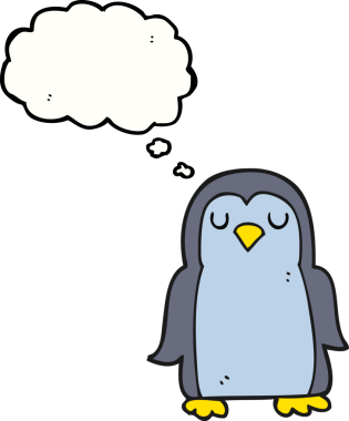 Bir insan tarafından çizilmiş serbest çizim baloncuk pengueni.