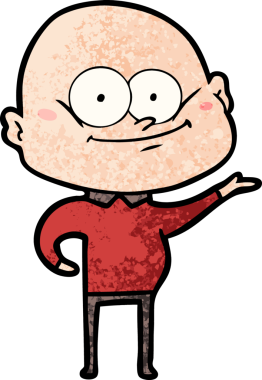 Bir insan tarafından çizilmiş kel bir adam.