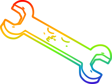 gökkuşağı gradyan çizgi çizimi bir insan tarafından çizilmiş çizgi film anahtarı