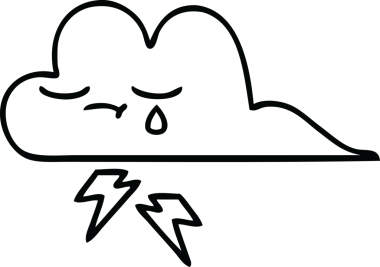 Bir insan tarafından çizilmiş bir fırtına bulutu çizimi