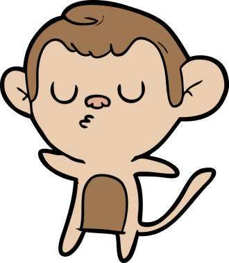 Bir insan tarafından çizilmiş çizgi maymun.