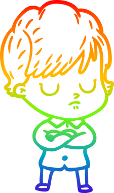 gökkuşağı gradyan çizimi bir insan tarafından çizilmiş bir karikatür kadın