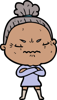 Çizgi film bir insan tarafından çizilmiş yaşlı bir kadın tarafından rahatsız edildi.