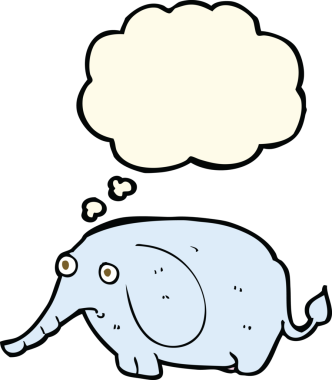 Bir insan tarafından çizilmiş küçük üzgün bir fil.