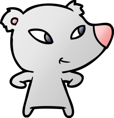 Bir insan tarafından çizilmiş sevimli çizgi film ayısı.