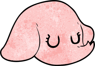 Bir insan tarafından çizilmiş bir fil yüzü.