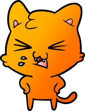 Bir insan tarafından çizilmiş kedi tıslaması.