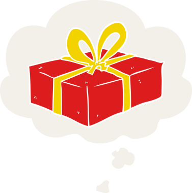 Bir insan tarafından çizilmiş, düşünce baloncuğuyla paketlenmiş bir çizgi film.