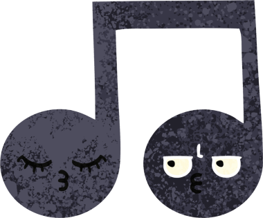 Bir insan tarafından çizilmiş bir notanın retro çizim tarzı karikatürü