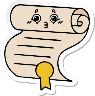 Bir insan tarafından çizilmiş şirin bir çizgi film sözleşmesinin çıkartması.