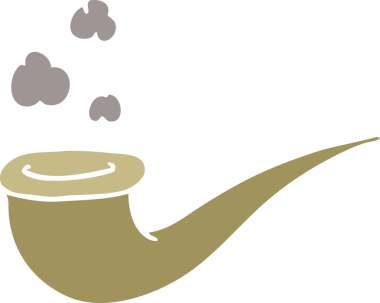 Bir insan tarafından çizilmiş sigara piposu.