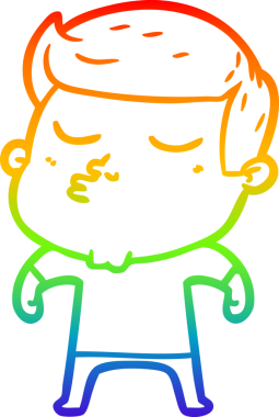 Gökkuşağı gradyan çizgi çizimi Bir insan tarafından çizilen çizgi film modeli adam