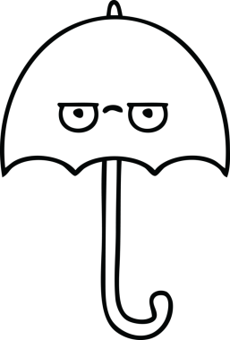 Bir insan tarafından çizilmiş şemsiye çizimi